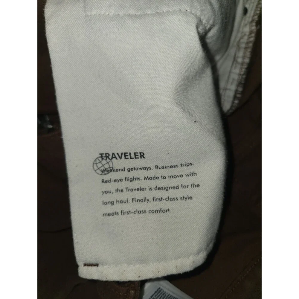 Banana Republic Traveler Pant Mens 38x32 Brown Slim Fit Stretch Chino Pants